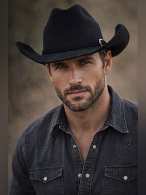 Black Western Cowboy Hat 20x Wool Felt- Classic Style